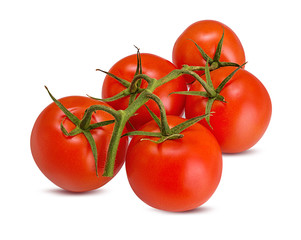 Fresh tomato isolated on white background with clipping path