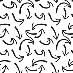 Hand drawn arrows seamless pattern. Creative abstract background. Vector illustration.