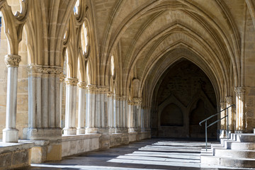 Different details of the Bayonne Cathedral in France