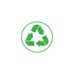 Obraz premium Green recycle emblem. Vector illustration.