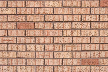 Background and texture of bricks on the wall. Cracks. Slits Damage.