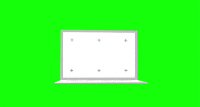 notebook rotated 360 deg, intro animation. Chroma key