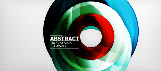 Obraz premium Modern geometric circles abstract background, colorful round shapes with shadow effects