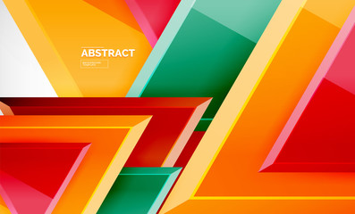 Triangular low poly background design, multicolored triangles