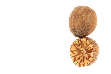 nutmeg on white background
