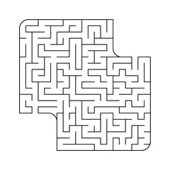 Abstact labyrinth. Educational game for kids. Puzzle for children. Maze conundrum. Find the right path. Vector illustration.