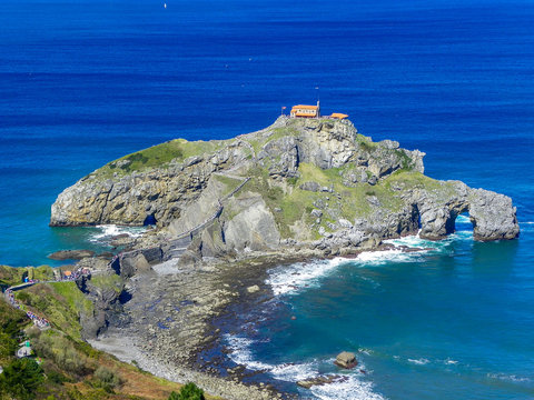 Islet of gaztelugatxe, with its access of 241 stairs and a hermitage on its Summit. Famous for being Dragonstone in game of thrones. Located in Bermeo, Vizcaya, Basque Country