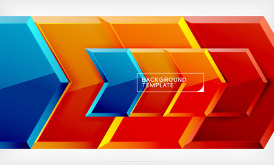 Shiny glossy arrows background, clean modern geometric design, futuristic composition