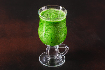 green smoothie. cocktail of vegetables and herbs - the concept of a healthy lifestyle. food background. top image