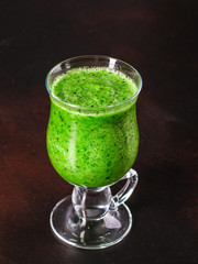 green smoothie. cocktail of vegetables and herbs - the concept of a healthy lifestyle. food background. top image