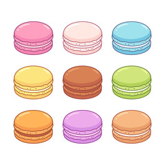 Macaron cookies set