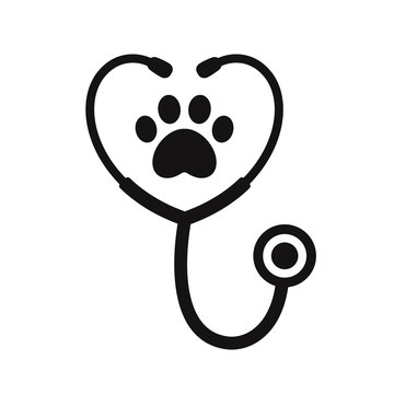 Stethoscope with paw print