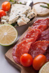 cold meat dish and sandwiches