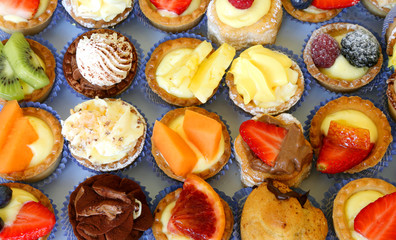 Many pastries in the candy store