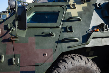 Camouflage surface of armored military vehicles.