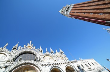 Bell Tower and Saint Mark Basilica in Venice