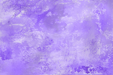 Violet watercolor abstract background with waves and strokes on white paper background. Trendy look. Chaotic abstract organic design.