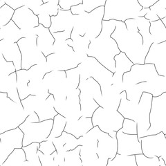 Seamless pattern. Black cracks on a white background. Vector illustration...