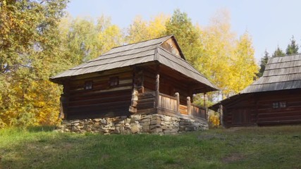 Traditional Wooden House in Rural Ukraine
