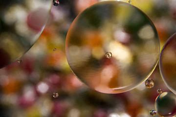 beautiful color abstract bubbles background, circles and ovals, macro abstraction