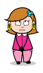 Clean-Handed - Retro Cartoon Female Housewife Mom Vector Illustration