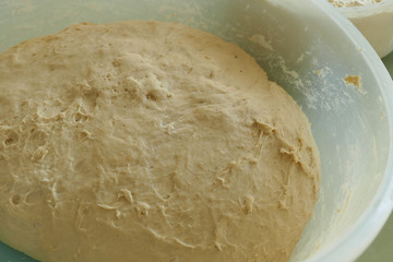 fermented dough, donuts and bread ready to make dough, homemade fermented dough,