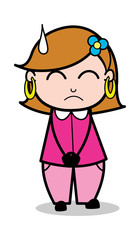 Hopeless - Retro Cartoon Female Housewife Mom Vector Illustration