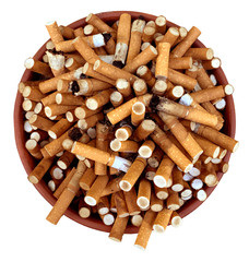 bowl full of cigarette butts
