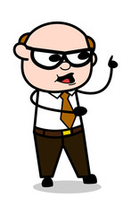 Dancing in Joy - Retro Cartoon Office old Boss Man Vector Illustration