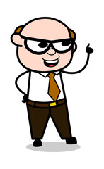 Got an Idea - Retro Cartoon Office old Boss Man Vector Illustration