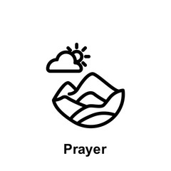 Obraz premium Ramadan prayer outline icon. Element of Ramadan day illustration icon. Signs and symbols can be used for web, logo, mobile app, UI, UX