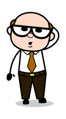 Unblamable - Retro Cartoon Office old Boss Man Vector Illustration