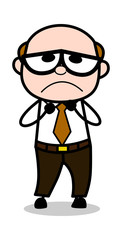 Guiltless - Retro Cartoon Office old Boss Man Vector Illustration