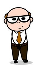 Innocent - Retro Cartoon Office old Boss Man Vector Illustration