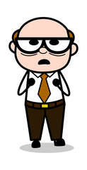 Hopeful - Retro Cartoon Office old Boss Man Vector Illustration
