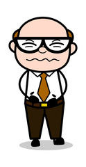 Fototapeta premium Pain - Retro Cartoon Office old Boss Man Vector Illustration