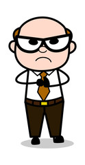 Obraz premium Rage - Retro Cartoon Office old Boss Man Vector Illustration