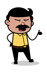 Body Gesture During Communication - Indian Cartoon Man Father Vector Illustration