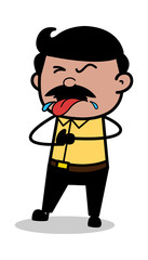 Teasing with Tongue Out - Indian Cartoon Man Father Vector Illustration