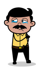 Sobbing - Indian Cartoon Man Father Vector Illustration