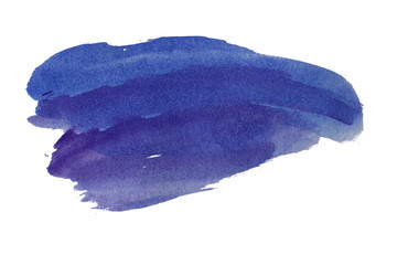 Abstract watercolor spot on white textured paper. Isolated. Hand-drawn background. Aquarelle brush...