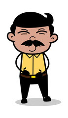 Happiness - Indian Cartoon Man Father Vector Illustration