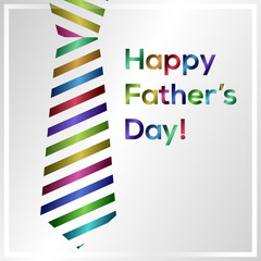 Obraz premium Happy Fathers Day greeting with striped tie. Vector Illustration