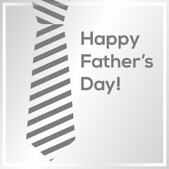 Happy Fathers Day greeting with striped tie. Vector Illustration