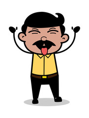 Teasing - Indian Cartoon Man Father Vector Illustration
