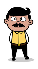 Astonished - Indian Cartoon Man Father Vector Illustration