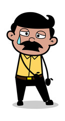 Aweary - Indian Cartoon Man Father Vector Illustration