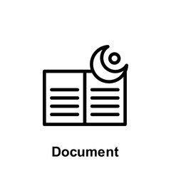 Obraz premium Ramadan document outline icon. Element of Ramadan day illustration icon. Signs and symbols can be used for web, logo, mobile app, UI, UX