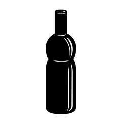 Bottle of medicine with cap simple style icon.