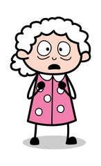 Obraz premium Nervous - Old Cartoon Granny Vector Illustration